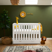 Thumbnail for Obaby Nika Mini Cot Bed & Underdrawer White Wash