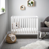 Thumbnail for Obaby Bantam Space Saver Cot & Fibre Mattress White