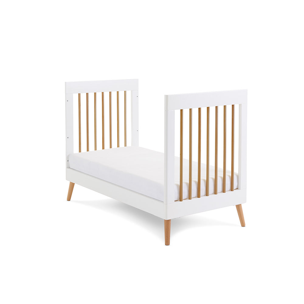 Obaby Maya Mini Scandi Cot Bed White with Natural