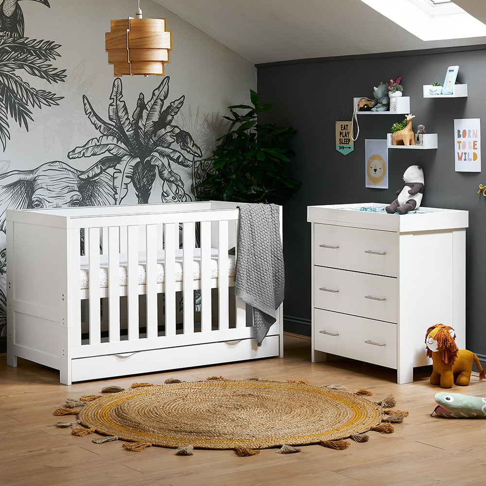 Obaby Nika 2 Piece Room Set & Underdrawer  White Wash