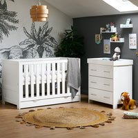 Thumbnail for Obaby Nika 2 Piece Room Set & Underdrawer  White Wash