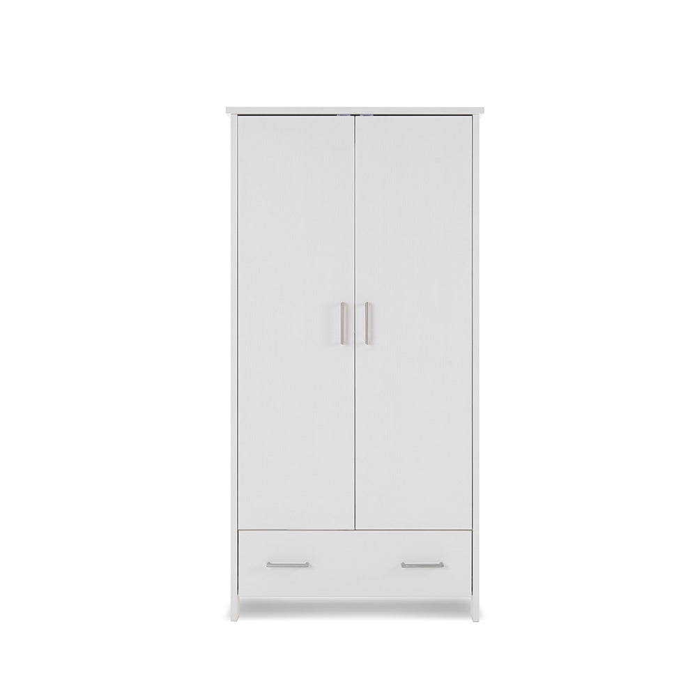 Obaby Nika Double Wardrobe White Wash