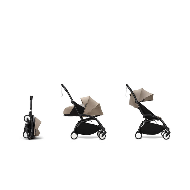 Stokke® YOYO³ stroller with newborn to toddler Black/Taupe