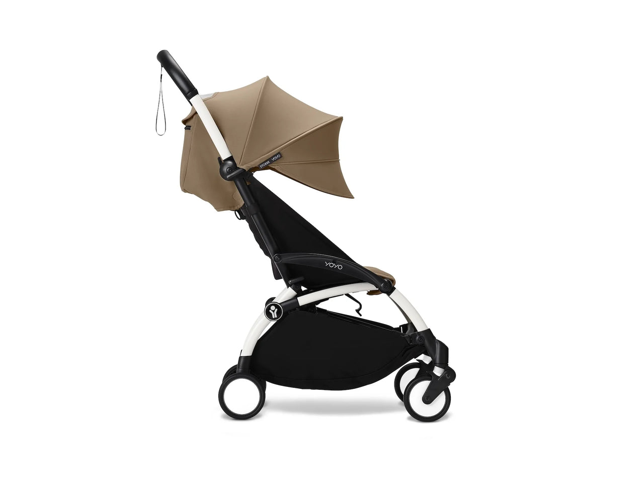 Stokke® YOYO³ stroller with newborn to toddler White/Toffee