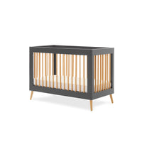 Thumbnail for Obaby Maya Mini Scandi Cot Bed, Slate with Natural