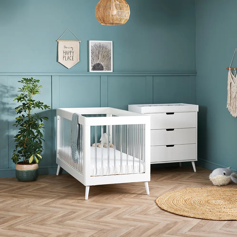 Obaby Maya Scandi 2 Piece Room Set, White with Acrylic