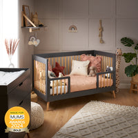 Thumbnail for Obaby Maya Scandi Cot Bed Slate with Natural