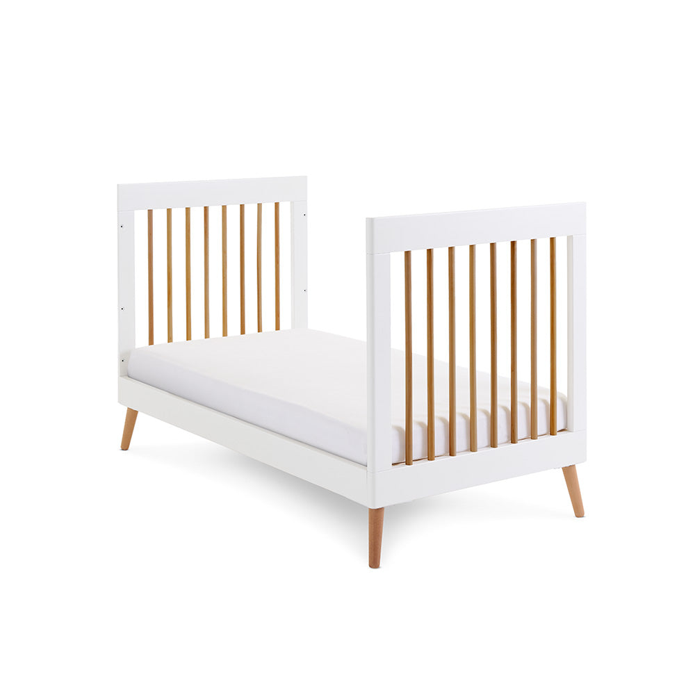 Obaby Maya Scandi Cot Bed White with Natural